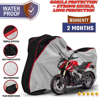 POLYMAXX Waterproof Two Wheeler Cover for Bajaj(Pulsar SS400 BS6, Silver)
