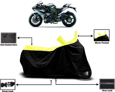 Amexride Two Wheeler Cover for Kawasaki(Ninja H2R, Yellow)