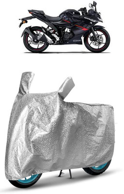 J S R Waterproof Two Wheeler Cover for Suzuki(Gixxer, Silver)
