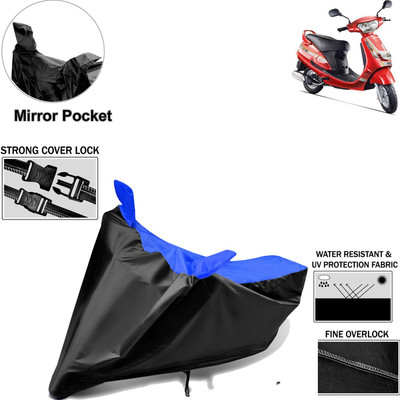 aksmit Waterproof Two Wheeler Cover for Mahindra(Duro DZ, Black, Blue)