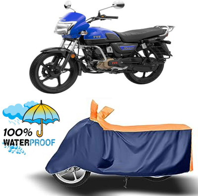 ROYAL AUTO MART Waterproof Two Wheeler Cover for TVS(Radeon, Orange, Blue)