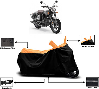Amexride Two Wheeler Cover for Royal Enfield(Classic Gunmetal BS6, Orange)