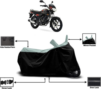 Amexride Two Wheeler Cover for Bajaj(Discover 125 DTS-i, Blue, Black)