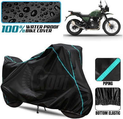 xodi Waterproof Two Wheeler Cover for Royal Enfield(Himalayan, Black, Blue)