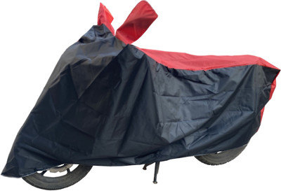 RiderShine Waterproof Two Wheeler Cover for Yamaha(Saluto RX, Black, Red)