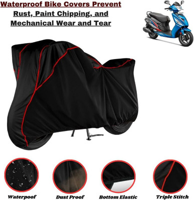 Autohaux Waterproof Two Wheeler Cover for Hero(Maestro Edge, Black, Red)