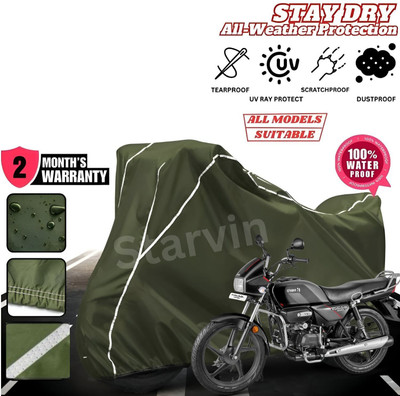 OliverX Waterproof Two Wheeler Cover for Hero(Splendor I Smart, Green, White)