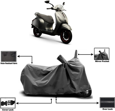 Amexride Two Wheeler Cover for Bajaj(Urbanite Chetak, Grey)