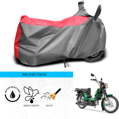 ANTHUB Waterproof Two Wheeler Cover for TVS(XL 100 Heavy Duty, Grey, Red)