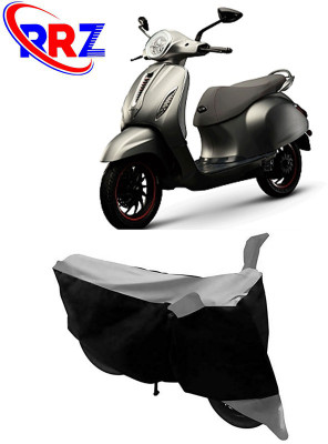 RRZ Waterproof Two Wheeler Cover for Bajaj(Chetak, Black, Grey)