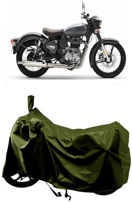 SUGASHRI Waterproof Two Wheeler Cover for Royal Enfield(350 BS6, Green)