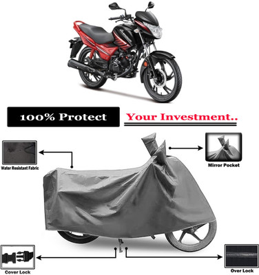 Amexride Two Wheeler Cover for Hero(Glamour Programmed FI, Grey)