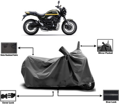 Amexride Two Wheeler Cover for Kawasaki(Z900 RS Cafe Racer BS6, Grey)
