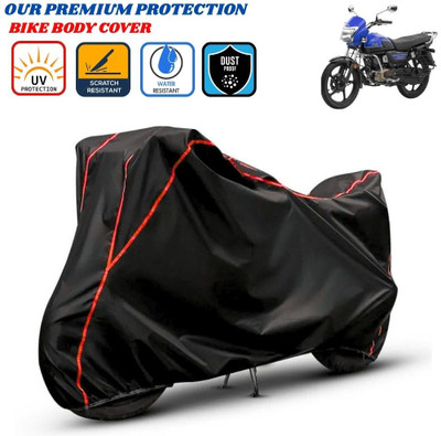 Delphinium Waterproof Two Wheeler Cover for TVS(Radeon, Black, Red)
