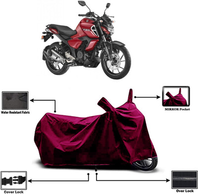 Amexride Two Wheeler Cover for Yamaha(FZ-S Fi Version 3.0 BS6, Maroon)