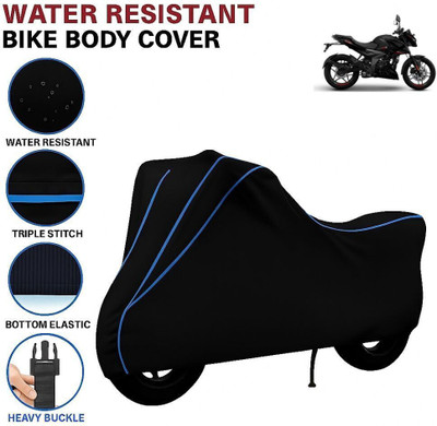 BigFly Waterproof Two Wheeler Cover for Bajaj(Pulsar N160, Black, Blue)