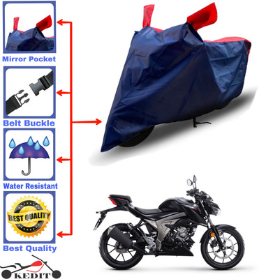 KEDIT Two Wheeler Cover for Suzuki(Gixxer 250, Red, Blue)