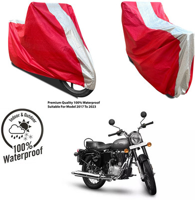 AUTOCAD Waterproof Two Wheeler Cover for Vespa(Elegante 150 BS6, Silver, Red)