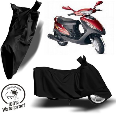 ROYAL AUTO MART Waterproof Two Wheeler Cover for Mahindra(Kine, Black)
