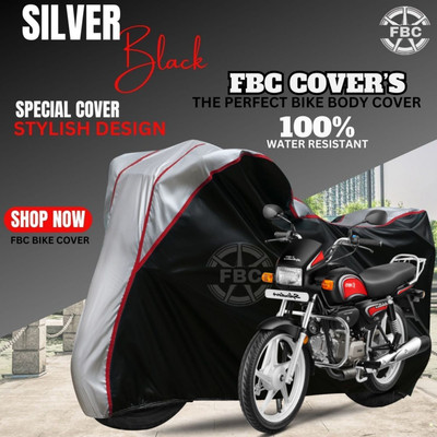 AUTOCAD Waterproof Two Wheeler Cover for Hero(Splendor, Black, Silver)