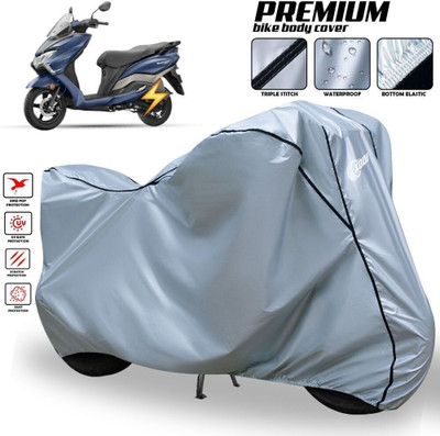 xodi Waterproof Two Wheeler Cover for Suzuki(Burgman Electric, Silver, Black)