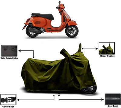 Amexride Two Wheeler Cover for Vespa(GTS Super 300, Green)
