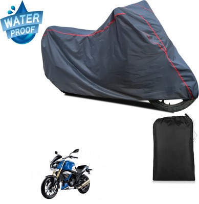 GOSHIV-car and bike accessories Waterproof Two Wheeler Cover for Mahindra(MOJO XT 300, Grey)