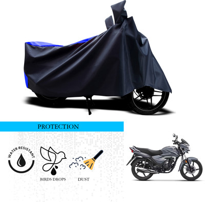 ANTHUB Waterproof Two Wheeler Cover for Honda(CB Shine, Black, Blue)