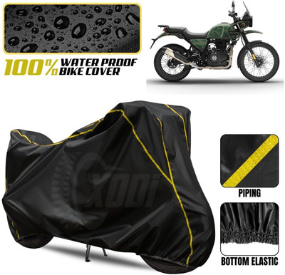 xodi Waterproof Two Wheeler Cover for Royal Enfield(Himalayan, Black, Yellow)