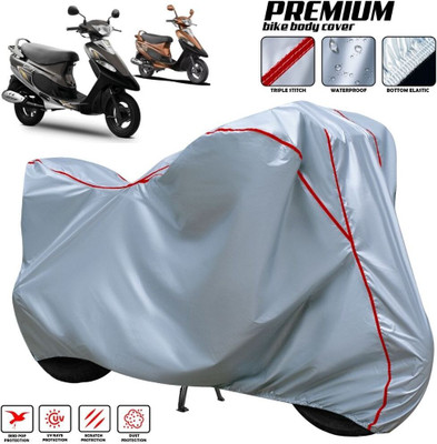 xodi Waterproof Two Wheeler Cover for TVS(Scooty Pep+, Silver, Red, Multicolor)