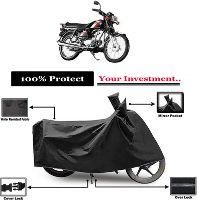 Amexride Two Wheeler Cover for Hero(CD 100 SS, Black)