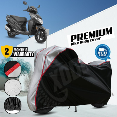 xodi Waterproof Two Wheeler Cover for Honda(Dio, Black, Silver)
