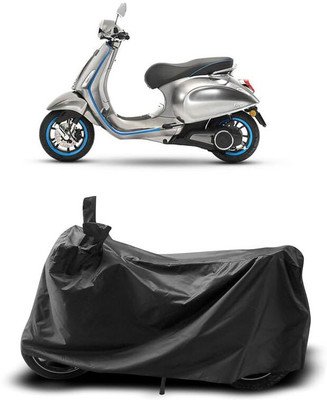 AASHTIK MART Two Wheeler Cover for Vespa(Piaggio Elettrica BS6, Black)