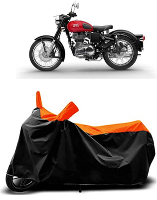 VESMEI Two Wheeler Cover for Royal Enfield(Bullet 350 New BS6, Orange)