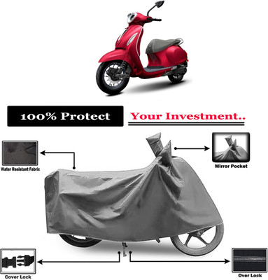 Amexride Two Wheeler Cover for Bajaj(Chetak, Grey)
