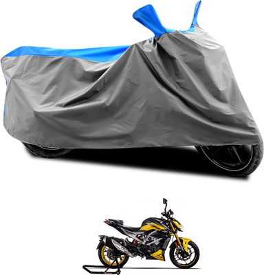 CODOKI Waterproof Two Wheeler Cover for TVS(Apache RTR 310, Grey, Blue)