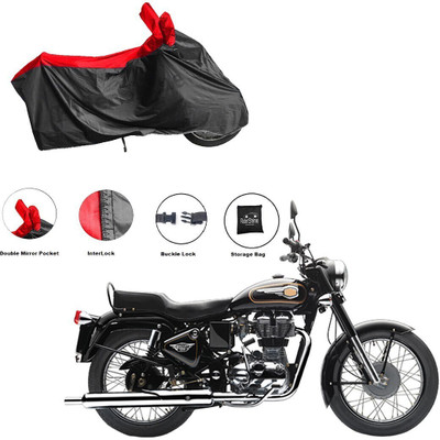 RiderShine Waterproof Two Wheeler Cover for Royal Enfield(Standard 350, Black, Red)