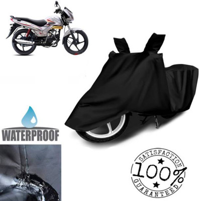 RAAMKM Waterproof Two Wheeler Cover for Hero, Honda, Royal Enfield, TVS(Victor Edge, Black)