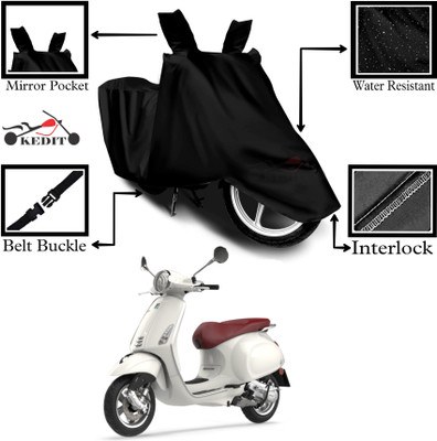 KEDIT Two Wheeler Cover for Vespa(SXL 150 BS6, Black)