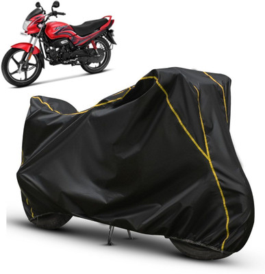 AutoGalaxy Waterproof Two Wheeler Cover for Hero(Passion Pro, Black, Yellow)