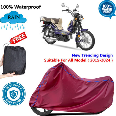 OliverX Waterproof Two Wheeler Cover for TVS(XL 100 Comfort BS6, Maroon)