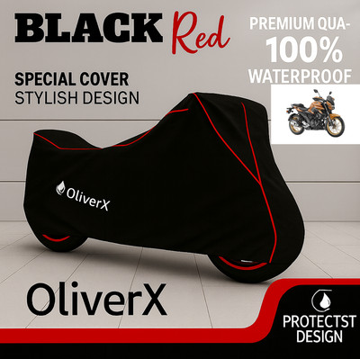 OliverX Waterproof Two Wheeler Cover for Yamaha(FZ-S, Black, Red)
