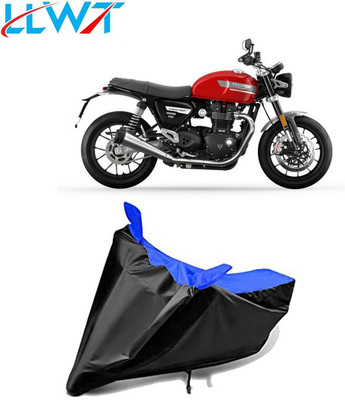 DeepShakshi AUTOMOTIVE Waterproof Two Wheeler Cover for Triumph(Twin, Black, Blue)