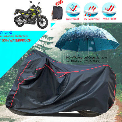 OliverX Waterproof Two Wheeler Cover for Yamaha(FZ S V3, Black)