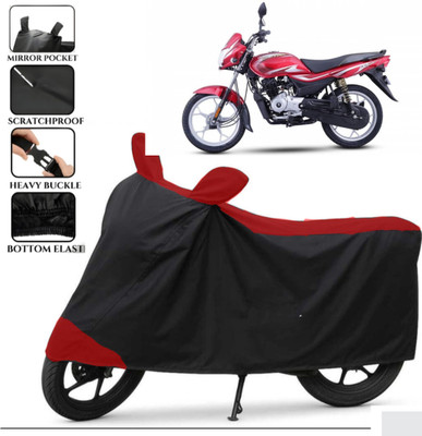 TENNYCER Waterproof Two Wheeler Cover for Bajaj(Platina, Black, Red)