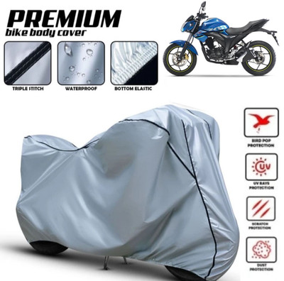 Shiv Kanha Waterproof Two Wheeler Cover for Suzuki(Gixxer, Silver, Black)