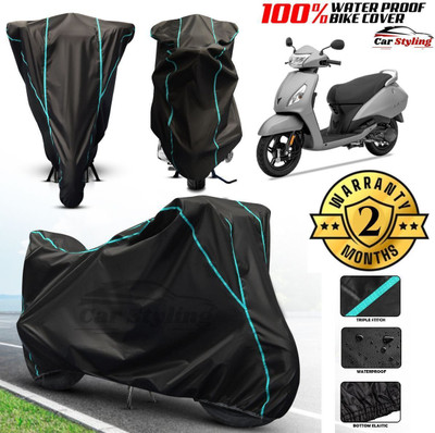 Car Styling Waterproof Two Wheeler Cover for TVS(Jupiter 125, Black, Blue)