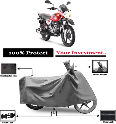 Amexride Two Wheeler Cover for Bajaj(Boxer BM 150, Grey)