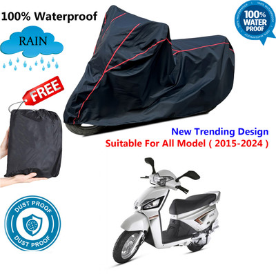 AutoGalaxy Waterproof Two Wheeler Cover for Mahindra(Gusto, Black, Red)