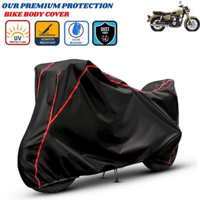 Delphinium Waterproof Two Wheeler Cover for Honda(Hness CB350, Black, Red)